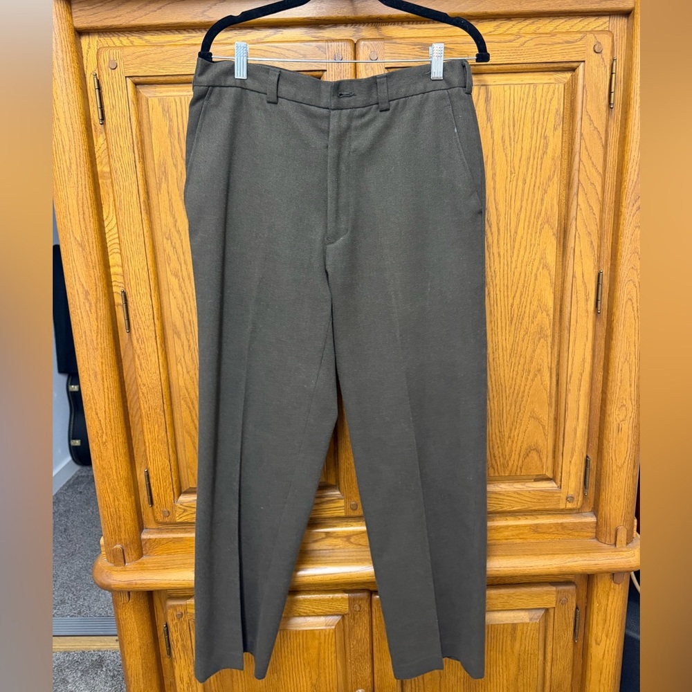 Classic Men's Dress Pants in Dark Olive